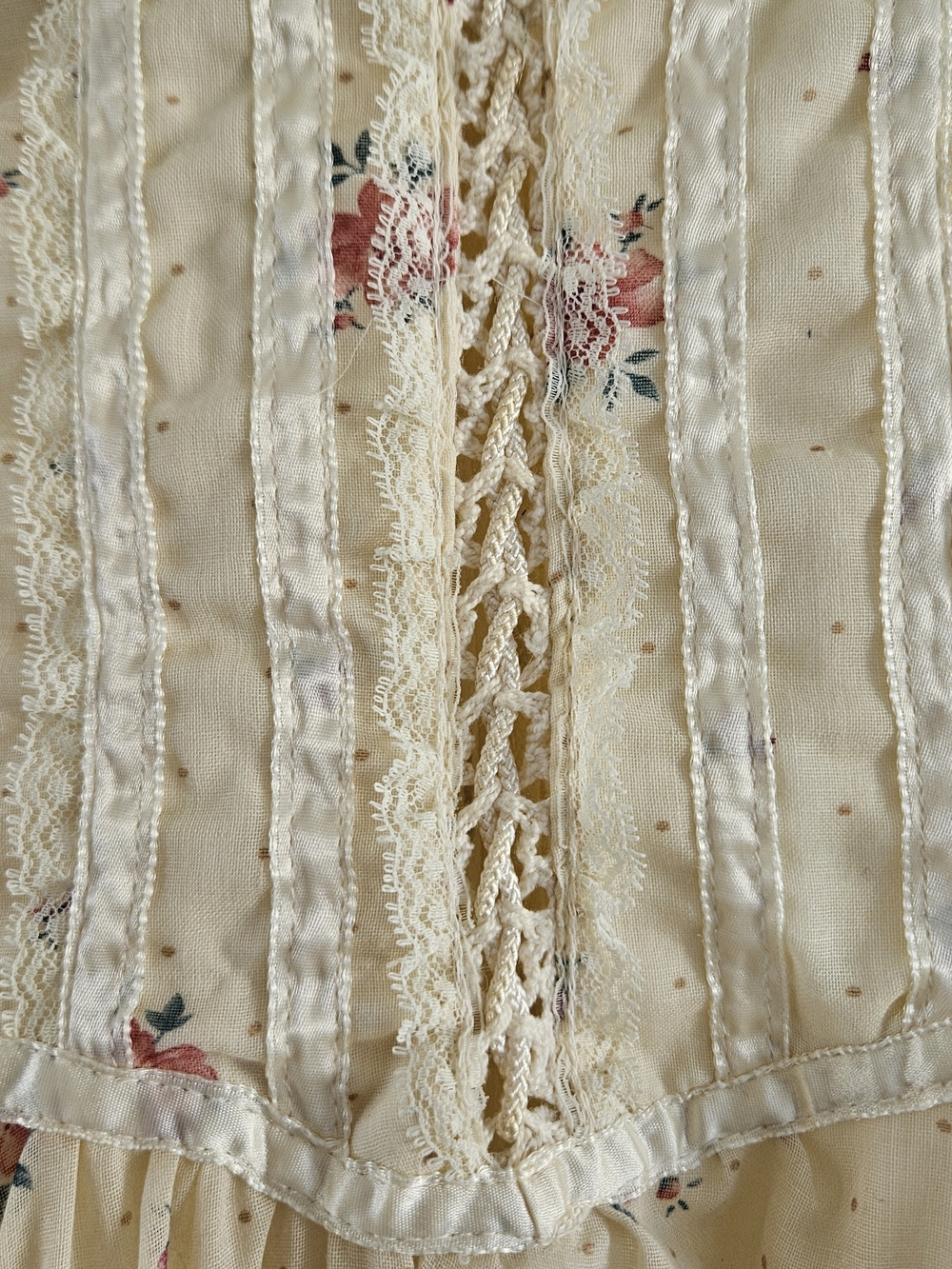 Vtg 70s Shamash & Yofi Prairie Maxi Dress - Gunne Sax Style Size 11 Cottagecore - Picture 7 of 14